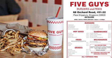 five guys sg menu