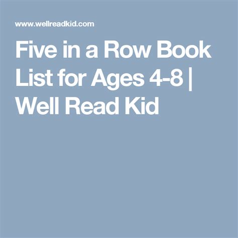 Five In A Row Book List