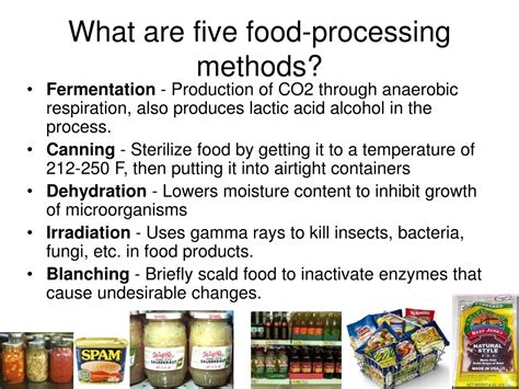 Five Methods Of Processing Food