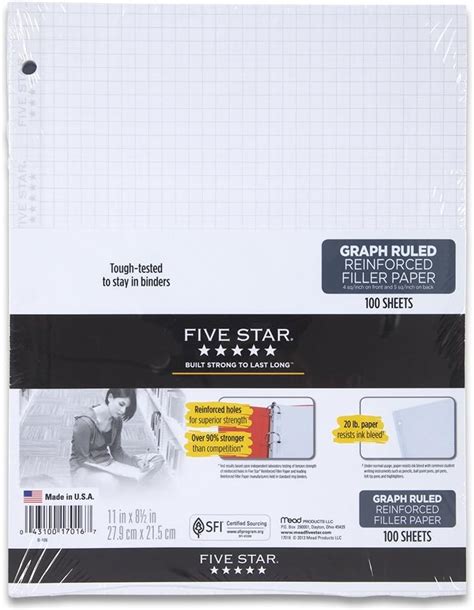 Five Star Reinforced Filler Paper Graph