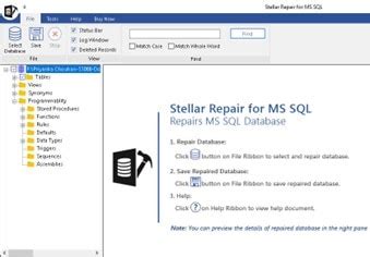 fix a Corrupt MDF File utilize Stellar Repair for MS SQL