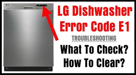 Fix E1 Error Lg Dishwasher