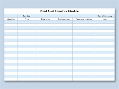 fixed asset tracking spreadsheet
