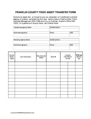 fixed asset transfer form template