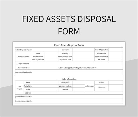 fixed assets disposal form template