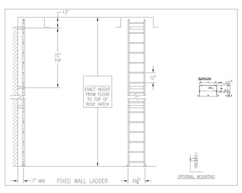 Fixed Ladder Cad Block