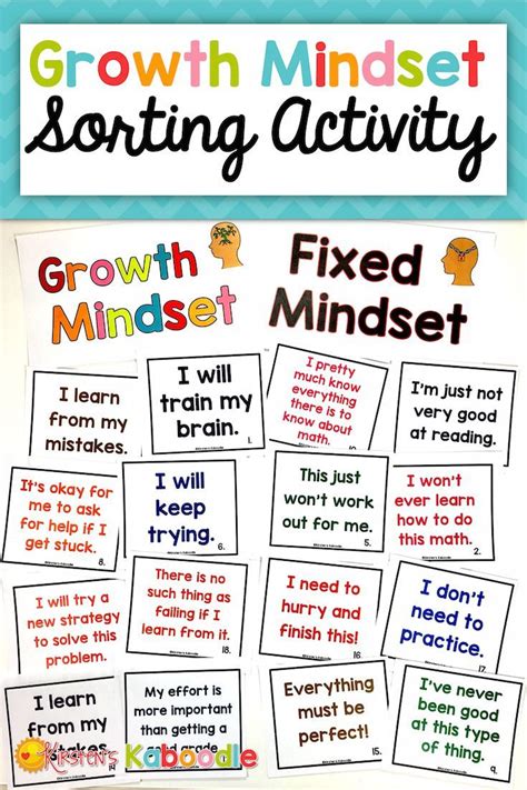 Fixed Vs Growth Moindset Statements Matching Activity Printable