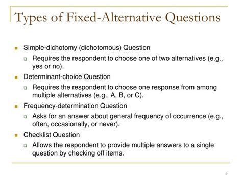 Fixed-Alternative Question Example