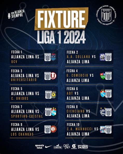 fixture alianza lima 2024