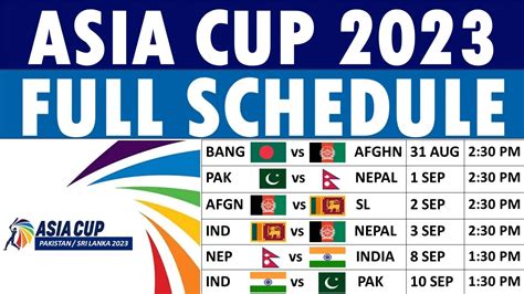 fixture of asia cup 2023