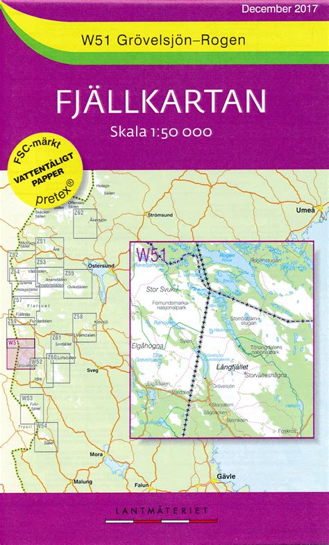 Wandelkaart Topografische kaart W51 Fjällkartan Grövelsjön Rogen