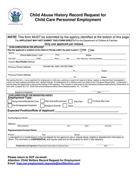 fl dcf child care forms