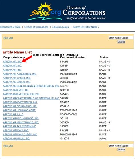 fl dept of state business search