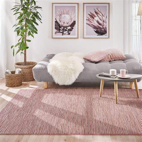 Designer Flachgewebe Teppich Atelier Craft (Rosa; 250 x 350 cm