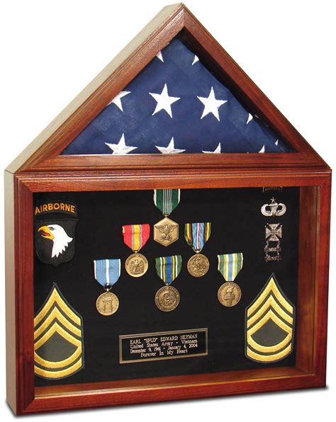Reminded Flag Case and Certificate Display, Military Shadow Box Frame