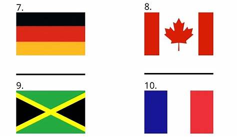 Flag Worksheet Can You Identify the Country Flag? ALL ESL