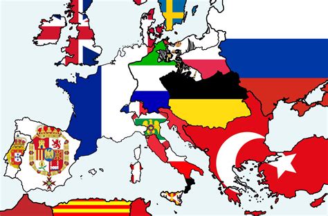 flag map of europe 1812