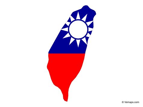 flag map of taiwan