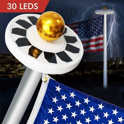 flag pole lights solar powered made in usa