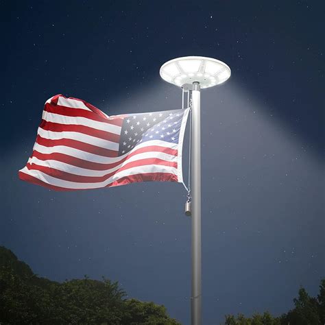 flag pole solar lights outdoor