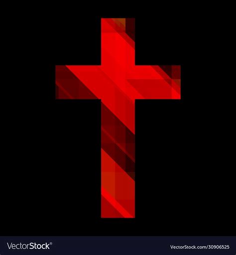 Flag Red Background Black Cross