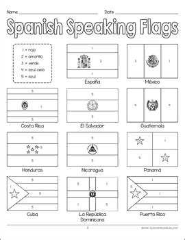 Flags Of Spanish Speaking Countries Coloring Pages