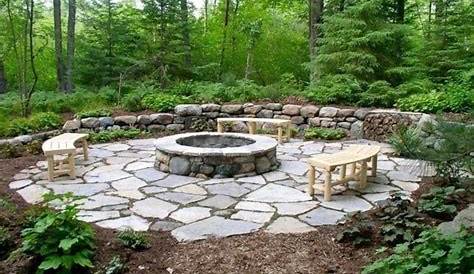 Flagstone Patio Ideas With Fire Pit 40 Best Hardscape