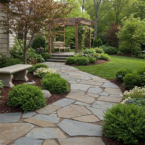 Flagstone In Yard
