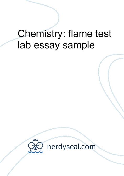 Flame Test Lab Essay