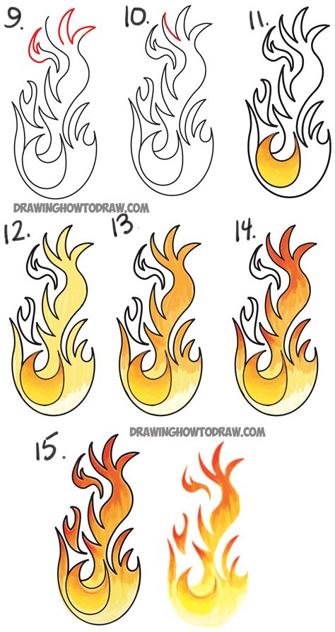 flames how to draw