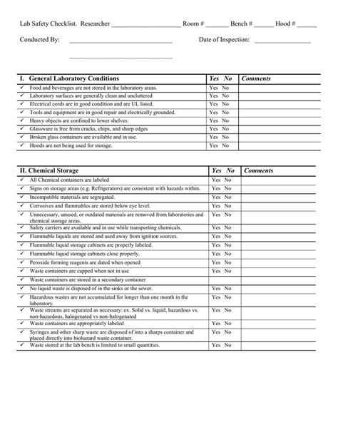 Flammable Cabinet Checklist