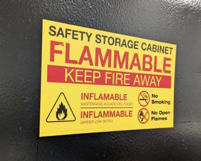 Flammable Storage Cabinet Labels