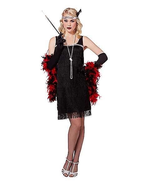 Spirit Halloween Adult Black Beaded Flapper Dress Clothing
