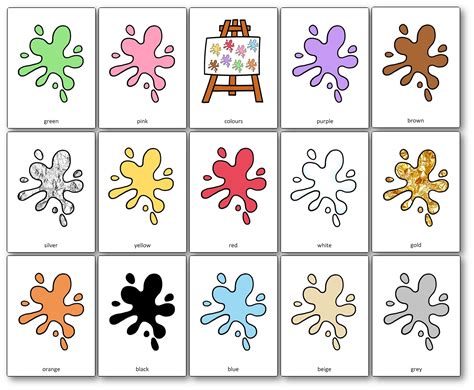 ENGLISH Colors Flashcards Printable Flash Cards Learn Colors