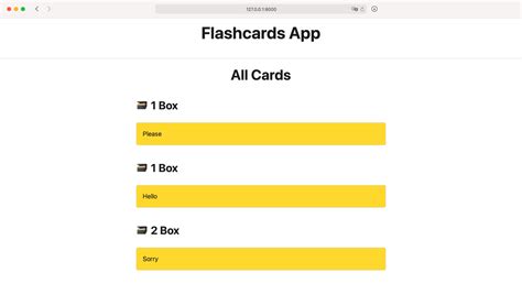 Flashcards App Database