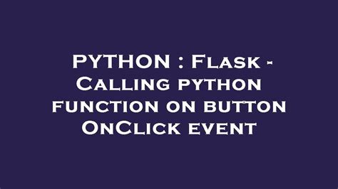 Flask Click Event