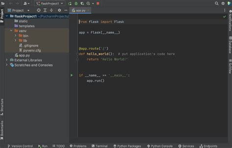 Flask Configuration In Pycharm