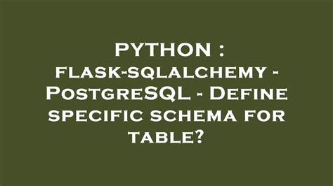 Flask Define Table