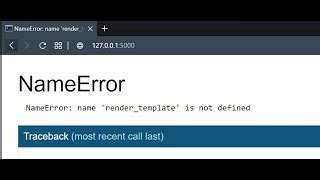 Flask Nameerror Name 'Render_Template' Is Not Defined