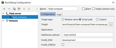 Flask Run Config File
