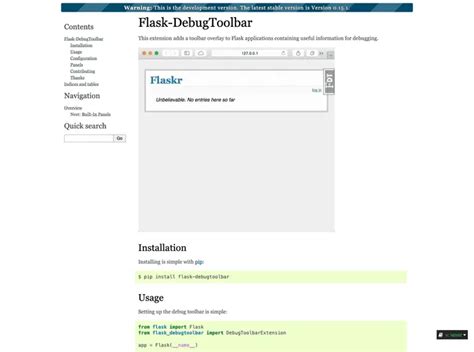 Flask-Debugtoolbar