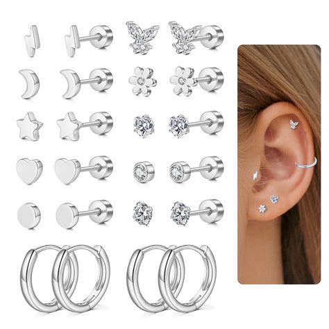 flat back hypoallergenic earrings