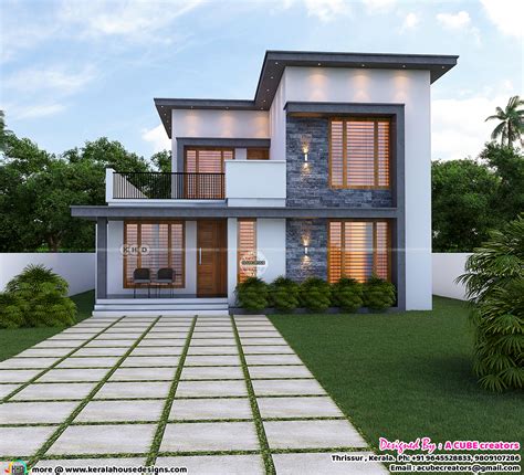 contemporary home with flat roof Flat roof design, House designs