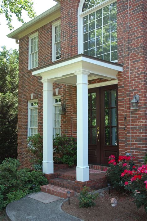 flat roof front porch ideas