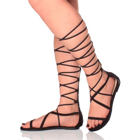 flat sandals that wrap around leg