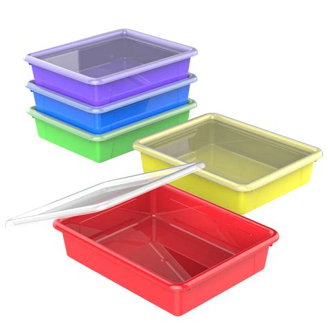 flat storage container with lid