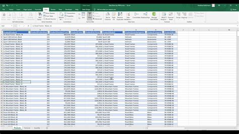 Flat Table Excel