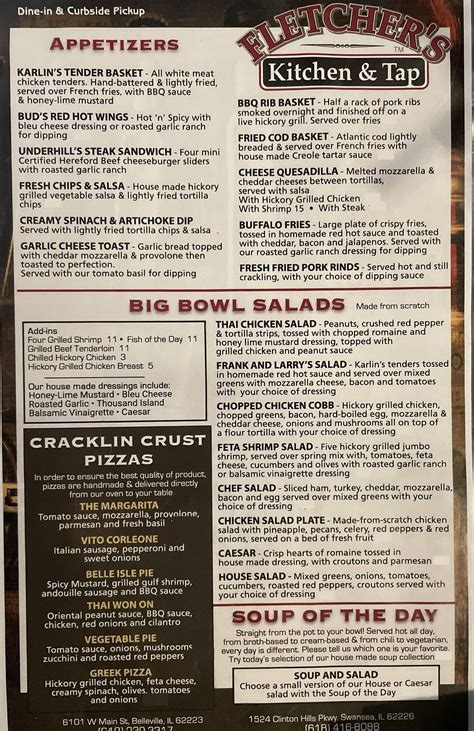 Fletcher's Kitchen Menu