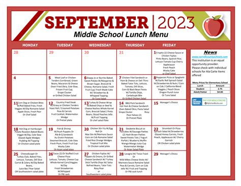 Fletcher Middle School Lunch Menu