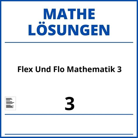 +13 Flex Und Flo Mathematik 3 Lösungen Pdf Ideen